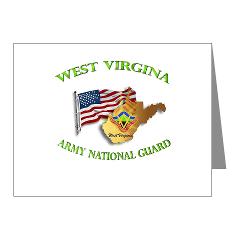 WVARNG - M01 - 02 - DUI - West Virginia Army National Guard with Flag Note Cards (Pk of 20)