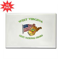 WVARNG - M01 - 01 - DUI - West Virginia Army National Guard with Flag Rectangle Magnet (10 pack)