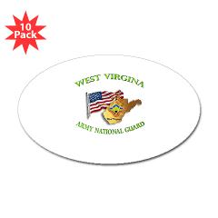 WVARNG - M01 - 01 - DUI - West Virginia Army National Guard with Flag Sticker (Oval 10 pk) - Click Image to Close