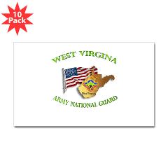 WVARNG - M01 - 01 - DUI - West Virginia Army National Guard with Flag Sticker (Rectangle 10 pk)