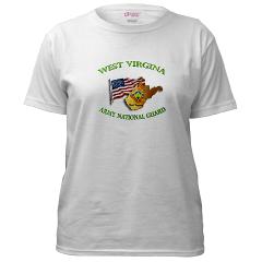 WVARNG - A01 - 04 - DUI - West Virginia Army National Guard with Flag Women's T-Shirt - Click Image to Close
