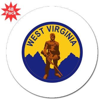 WVU - M01 - 01 - SSI - ROTC - West Virginia University - 3" Lapel Sticker (48 pk)