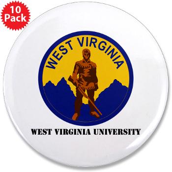WVU - M01 - 01 - SSI - ROTC - West Virginia University with Text - 3.5" Button (10 pack) - Click Image to Close
