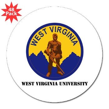WVU - M01 - 01 - SSI - ROTC - West Virginia University with Text - 3" Lapel Sticker (48 pk)