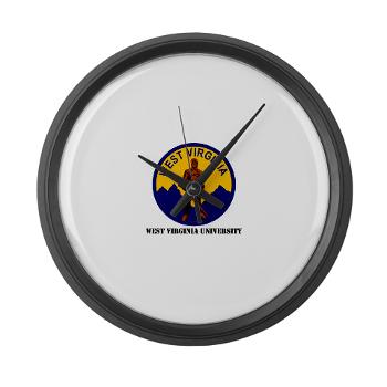 WVU - M01 - 03 - SSI - ROTC - West Virginia University with Text - Large Wall Clock