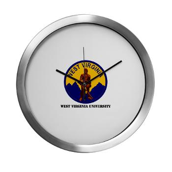 WVU - M01 - 03 - SSI - ROTC - West Virginia University with Text - Modern Wall Clock