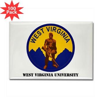 WVU - M01 - 01 - SSI - ROTC - West Virginia University with Text - Rectangle Magnet (100 pack)