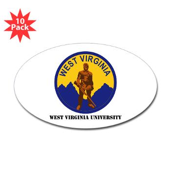 WVU - M01 - 01 - SSI - ROTC - West Virginia University with Text - Sticker (Oval 10 pk) - Click Image to Close