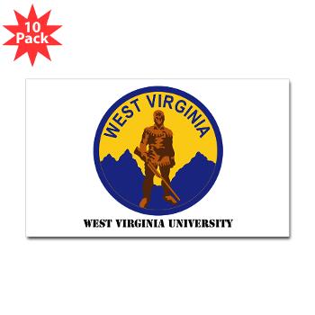 WVU - M01 - 01 - SSI - ROTC - West Virginia University with Text - Sticker (Rectangle 10 pk) - Click Image to Close