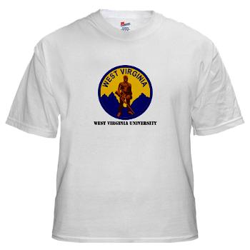 WVU - A01 - 04 - SSI - ROTC - West Virginia University with Text - White T-Shirt - Click Image to Close