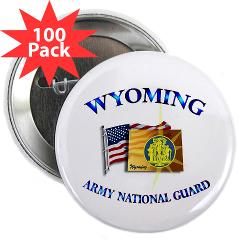 WYARNG - M01 - 01 - WYOMING Army National Guard WITH FLAG - 2.25" Button (100 pack) - Click Image to Close