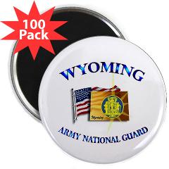 WYARNG - M01 - 01 - WYOMING Army National Guard WITH FLAG - 2.25" Magnet (100 pack)