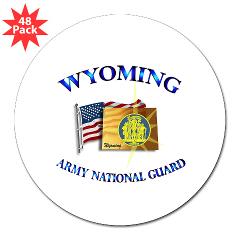 WYARNG - M01 - 01 - WYOMING Army National Guard WITH FLAG - 3" Lapel Sticker (48 pk)