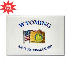 WYARNG - M01 - 01 - WYOMING Army National Guard WITH FLAG - Rectangle Magnet (100 pack)