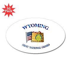 WYARNG - M01 - 01 - WYOMING Army National Guard WITH FLAG - Sticker (Oval 50 pk)