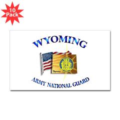 WYARNG - M01 - 01 - WYOMING Army National Guard WITH FLAG - Sticker (Rectangle 10 pk)