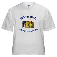 WYARNG - A01 - 04 - WYOMING Army National Guard WITH FLAG - White T-Shirt