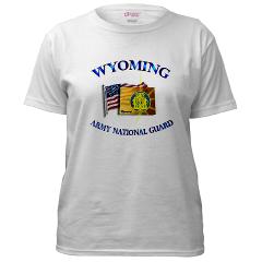 WYARNG - A01 - 04 - WYOMING Army National Guard WITH FLAG - Women's T-Shirt