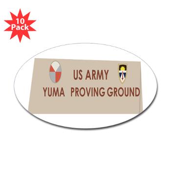 YPG - M01 - 01 - Yuma Proving Ground - Sticker (Oval 10 pk)