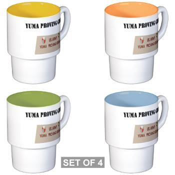 YPG - M01 - 03 - Yuma Proving Ground with Text - Stackable Mug Set (4 mugs)