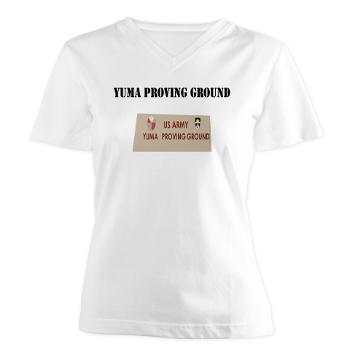YPG - A01 - 04 - Yuma Proving Ground with Text - Women's V-Neck T-Shirt