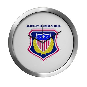 ags - M01 - 03 - DUI - Adjutant General School with Text Modern Wall Clock