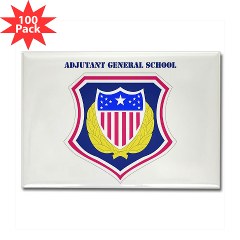 ags - M01 - 01 - DUI - Adjutant General School with Text Rectangle Magnet (100 pack)