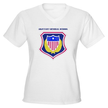 ags - A01 - 04 - DUI - Adjutant General School with Text Womens V-neck T-Shirt