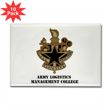 almc - M01 - 01 - DUI - Army Logistics Management College with Text - Rectangle Magnet (10 pack)
