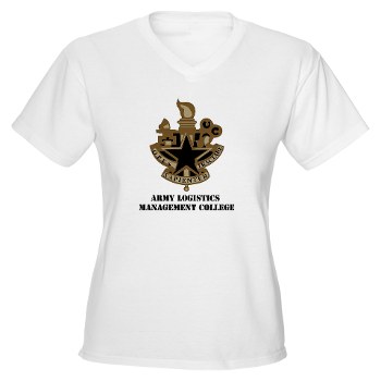 almc - A01 - 04 - DUI - Army Logistics Management College with Text - Women's V-Neck T-Shirt - Click Image to Close