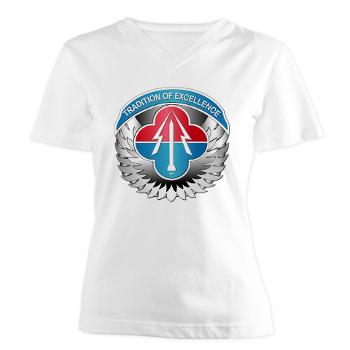 AMLCMC - A01 - 04 - Aviation and Missile Life Cycle Management Command - Women's V-Neck T-Shirt