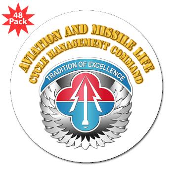 AMLCMC - M01 - 01 - Aviation and Missile Life Cycle Management Command with Text - 3" Lapel Sticker (48 pk)