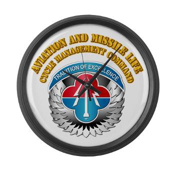 AMLCMC - M01 - 03 - Aviation and Missile Life Cycle Management Command with Text - Large Wall Clock
