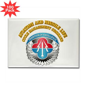 AMLCMC - M01 - 01 - Aviation and Missile Life Cycle Management Command with Text - Rectangle Magnet (100 pack)
