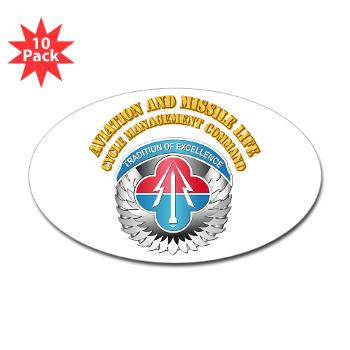 AMLCMC - M01 - 01 - Aviation and Missile Life Cycle Management Command with Text - Sticker (Oval 10 pk)