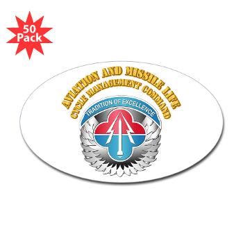 AMLCMC - M01 - 01 - Aviation and Missile Life Cycle Management Command with Text - Sticker (Oval 50 pk)