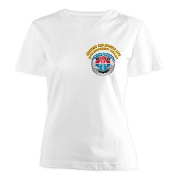 AMLCMC - A01 - 04 - Aviation and Missile Life Cycle Management Command with Text - Women's V-Neck T-Shirt