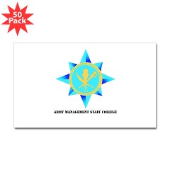 amsc - M01 - 01 - DUI - Army Management Staff College with text - Sticker (Rectangle 50 pk)