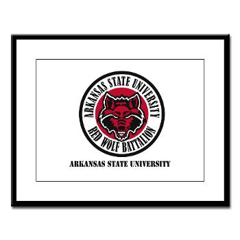 arksun - M01 - 02 - SSI - ROTC - Arkansas State University with Text - Large Framed Print