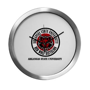 arksun - M01 - 03 - SSI - ROTC - Arkansas State University with Text - Modern Wall Clock - Click Image to Close
