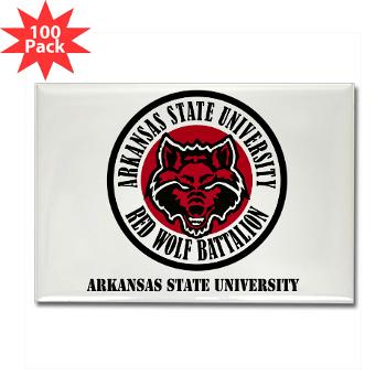 arksun - M01 - 01 - SSI - ROTC - Arkansas State University with Text - Rectangle Magnet (100 pack)