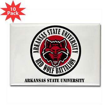 arksun - M01 - 01 - SSI - ROTC - Arkansas State University with Text - Rectangle Magnet (10 pack) - Click Image to Close