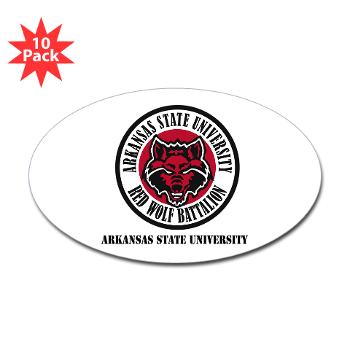 arksun - M01 - 01 - SSI - ROTC - Arkansas State University with Text - Sticker (Oval 10 pk) - Click Image to Close