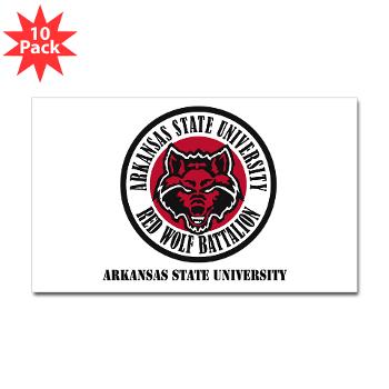arksun - M01 - 01 - SSI - ROTC - Arkansas State University with Text - Sticker (Rectangle 10 pk) - Click Image to Close