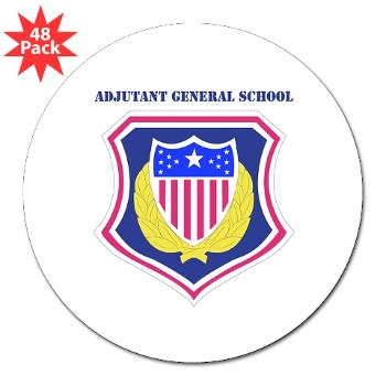 ags - M01 - 01 - DUI - Adjutant General School with Text 3" Lapel Sticker (48 pk)