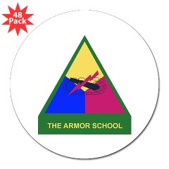armorschool - M01 - 01 - DUI - Armor Center/School 3" Lapel Sticker (48 pk) - Click Image to Close