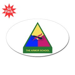 armorschool - M01 - 01 - DUI - Armor Center/School Sticker (Oval 50 pk) - Click Image to Close