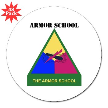 armorschool - M01 - 01 - DUI - Armor Center/School with Text 3" Lapel Sticker (48 pk) - Click Image to Close