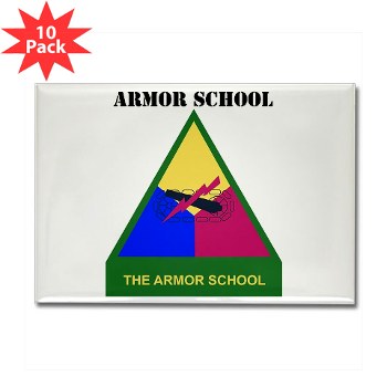 armorschool - M01 - 01 - DUI - Armor Center/School with Text Rectangle Magnet (10 pack)