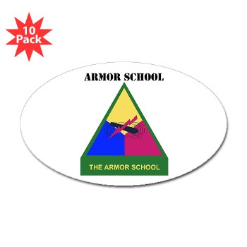 armorschool - M01 - 01 - DUI - Armor Center/School with Text Sticker (Oval 10 pk) - Click Image to Close
